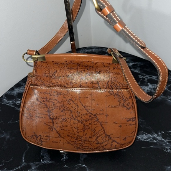 Patricia Nash Handbag Leather Veneto Crossbody Signature Map Brown AUTHENTIC - Picture 6 of 10